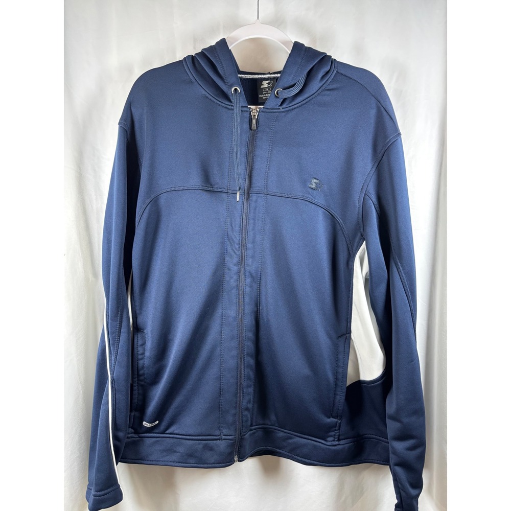 Starter Mens Navy Blue Full Zip Hooded Athletic Jacket‎ XL